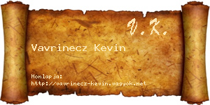 Vavrinecz Kevin névjegykártya